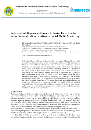 人工智能作为社交媒体营销中自动个性化功能的人类行为检测